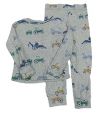Šedé pyžamo s traktory Joules 