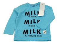 Nové - Tyrkysové triko s nápisem F&F