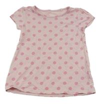 Světlerůžové triko s puntíky Topolino