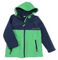 Zeleno-tmavomodrá softshellová bunda s kapucí Topolino