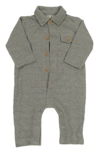 Šedo-bílý vzorovaný overal s límečkem Matalan