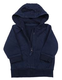 Tmavomodrá propínací mikina s kapucí George