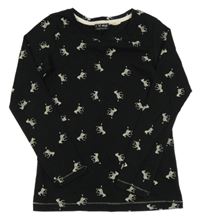 Černé triko se zebrami Next