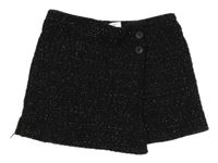 Černo-stříbrné sukňové kraťasy Page one young