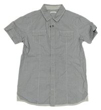 Šedo-bílá kostičkovaná košile Okaidi 