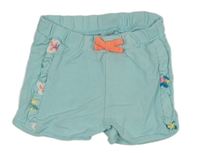 Tyrkysové kraťasy s volánky 