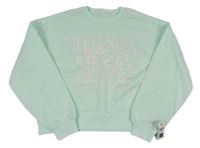 Nové - Světlezelená crop mikina s květy Dunnes