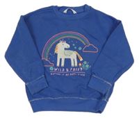 Kobaltově modrá mikina s jednorožcem M&S