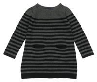 Šedo-černé pruhované úpletové šaty GAP