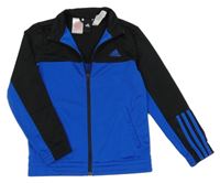 Kobaltově modro-černá propínací sportovní mikina s logem Adidas