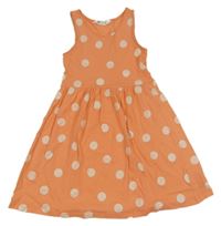 Oranžové bavlněné šaty s puntíky H&M