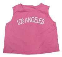 Růžový crop top s nápisem Shein 