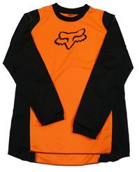 Neonově oranžovo-černé sportovní triko Fox 