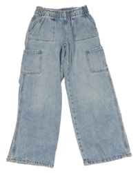 Světlemodré cargo wide leg Dopodopo