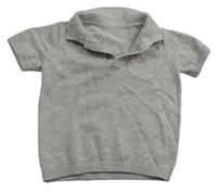 Béžovo-šedé melírované pletené polo tričko s kapsou George