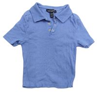 Modré žebrované crop tričko New Look