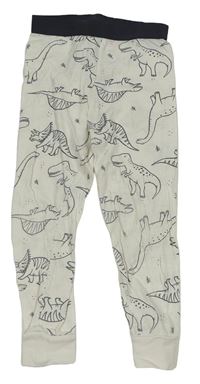 Smetanovo-tmavošedé pyžamové kalhoty s dinosaury H&M