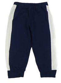 Tmavomodro-bílé tepláky 