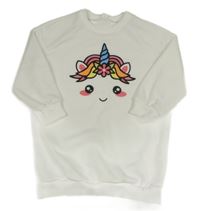 Smetanové teplákové šaty s jednorožcem SHEIN