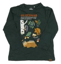 Smaragdové triko s lesními obrázky Topolino