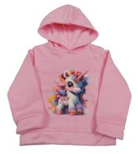 Růžová teplá mikina s pony/jednorožcem a kapucí