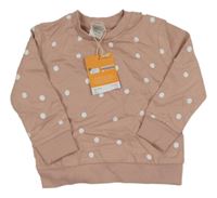 Nové - světlehnědá puntíkatá mikina PUSBLU