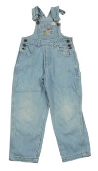 Světlemodré riflové laclové kalhoty s nášivkou 