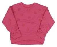 Tmavorůžová třpytivě puntíkatá mikina 