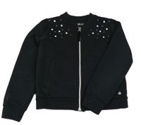 Černá propínací teplá mikina s pecičkami STACCATO