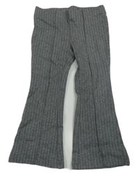Šedé pruhované melírované flare kalhoty H&M