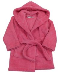 Růžový plyšový župan s kapucí early days
