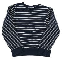 Tmavomodro-bílá pruhovaná mikina name it.