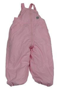 Světlerůžové šusťákové zimní laclové oteplovačky s nášivkou