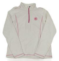 Bílá fleecová funkční mikina s vločkou crivit