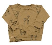 Hnědá mikina se srnkami Leo Leon