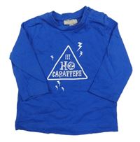 Safírové triko se znakem s nápisy a blesky grain de blé