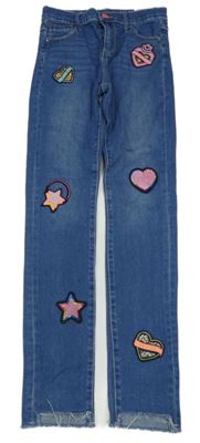 Modré skinny rifle se srdíčky Billieblush