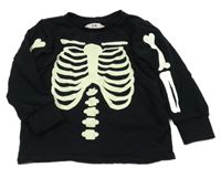 Černá mikina s kostmi C&A