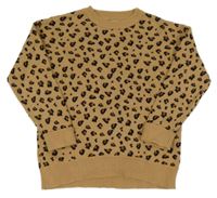 Světlehnědo-hnědo-černý vzorovaný svetr ZARA