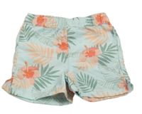 Mátové plážové kraťasy s listy a květy PRIMARK