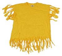 Tmavožluté tričko s třásněmi FRUIT of the LOOM