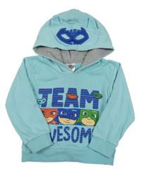 Světlemodrá mikina s PJ MASKS a kapucí 