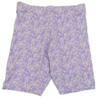 Světlerůžovo-fialové legínové kraťasy se srdíčky PRIMARK