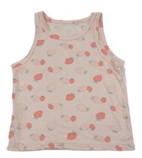 Světlerůžový top s jahůdkami