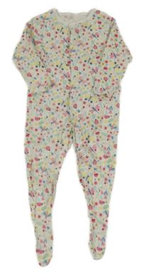 Bílý overal s kytičkami a beruškami a motýlky PRIMARK