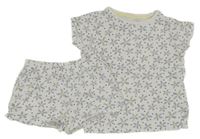 Bílé puntíkaté květované pyžamo F&F