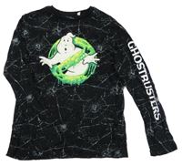 Černé skvrnité triko s duchem - GHOSTBUSTERS C&A