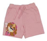 Světlerůžové teplákové kraťasy s PAW PATROL - Skye St. Bernard