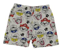 Světlešedé melírované kraťasy s PAW PATROL PRIMARK
