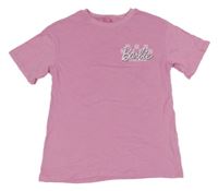 Růžové dlouhé tričko s logem a Barbie Next
